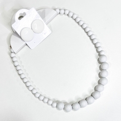 Imagem do KIT - 1 colar Bola + 1 brinco botão 2cm sortidos