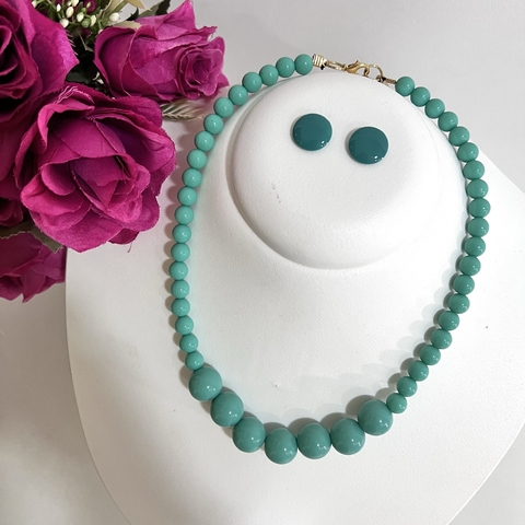 5 KITS - 1 colar bola + 1 botão 1cm sortidos