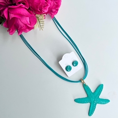 5 KITS - 1 colar estrela do mar + 1 brinco 1cm - Império Pink