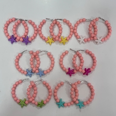 Imagem do Brinco argola micanga com estrela sortidos