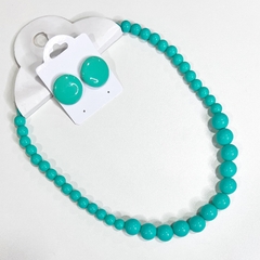 KIT - 1 colar Bola + 1 brinco botão 2cm sortidos - loja online