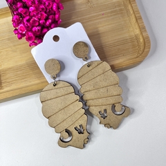 Imagem do Brincos de madeira MDF afro feminino vários modelos