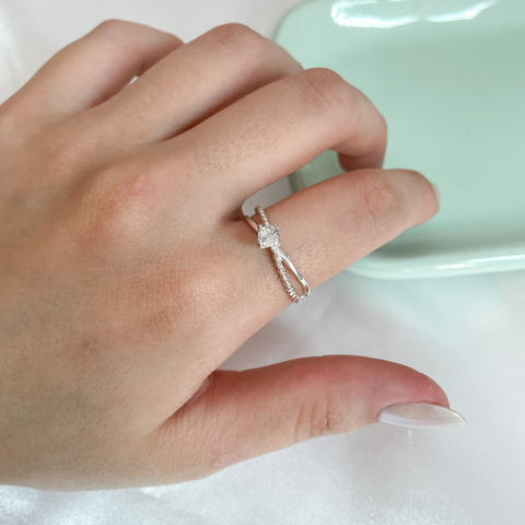 ANEL DE PRATA SOLITÁRIO ARO DUPLO - comprar online