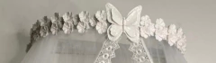 Dossel de violetas e borboleta branco - comprar online