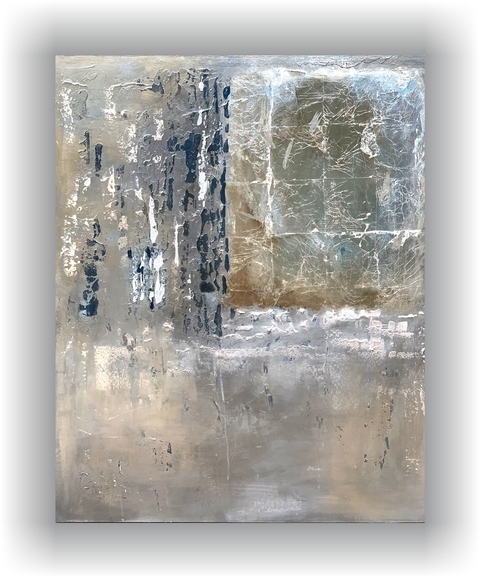 Obra 1 x 1,20 m con texturas metalizadas
