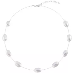 Choker pérolas shell espaçadas nylon