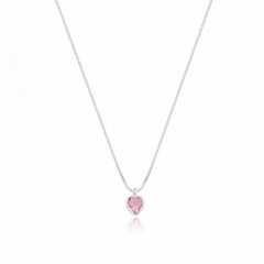 Colar mini coração rosa
