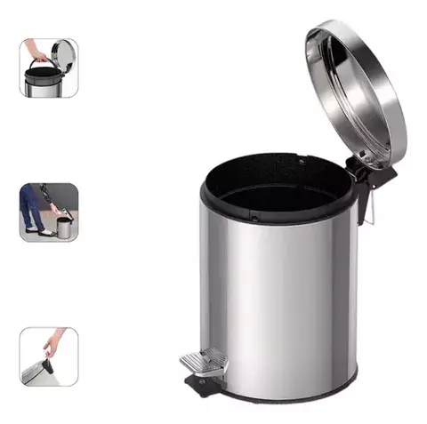 LIXEIRA INOX C/PEDAL BRASIL 5L TRAMONTINA