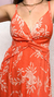 Vestido longo Diana em viscolinho - Laranja estampado - Closet Nosso Jeito