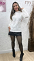 Blusa alongada em lã - Off white - comprar online