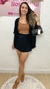 Conjunto kimono com short saia - Preto