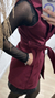 Colete de inverno alongado em lã batido - Marsala - loja online