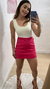 Saia com short embaixo em alfaiataria - pink - comprar online