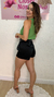 Blusa com decote alto drapeado - Verde Oliva - comprar online