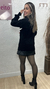 Blusa alongada em lã - Preto - Closet Nosso Jeito