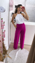 Calça Pantalona Duna com forro - Rosa Fúcsia - loja online