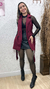 Colete de inverno alongado em lã batido - Marsala - comprar online
