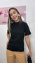T shirt algodão com golinha - Preto - comprar online