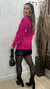 Blusa alongada em lã - Pink - comprar online