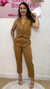 Conjunto Bela em alfaiataria com colete - Marrom