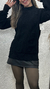 Blusa alongada em lã - Preto na internet