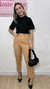 T shirt algodão com golinha - Preto