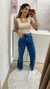 Calça jeans estonada Wideleg - comprar online