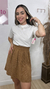 T shirt algodão com golinha - Off white - comprar online