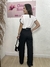Calça pantalona em Alfaiataria - Preto - Closet Nosso Jeito