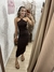 Vestido mídi em Ribana algodão com bojo - Marrom na internet