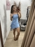 Vestido macaquinho drapeado - azul - Closet Nosso Jeito