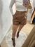 Short em couro com cinto - Marrom na internet