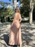 Vestido longo com bolsos laterais - Bege/marrom na internet