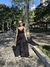 Vestido evasê com bolso lateral - Preto - comprar online
