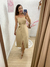 Vestido mídi em tecido sensoriale twill - Bege - comprar online