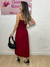 Vestido mídi em tecido sensoriale twill - Marsala - comprar online
