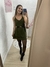Vestido em duna com alcinhas reguláveis - Closet Nosso Jeito