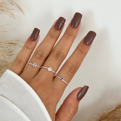 Anel fio torcido pedra zircônia lilás - comprar online