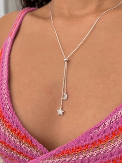 Colar gravatinha Lua e estrela