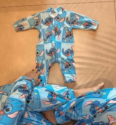 Macacão Pijama STITCH AZUL Infantil / Juvenil - LINHA FINA ONLINE