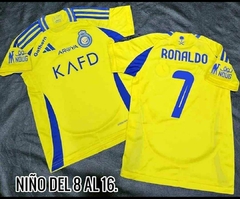 Camiseta de alnassr (C. Ronaldo) Niños