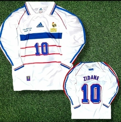 Camiseta Blanca de Francia 1998 Manga Larga