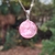 Imagen de Collar Cielo Rosa con Nubes encapsuladas - Brilla en la Oscuridad - Acero Quirúrgico