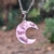 Collar Cielo Rosa Nubes encapsuladas en Media Luna - Brilla en la Oscuridad - Acero Quirúrgico - comprar online