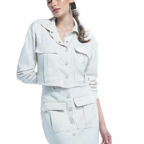 Jaqueta cropped viscolinho