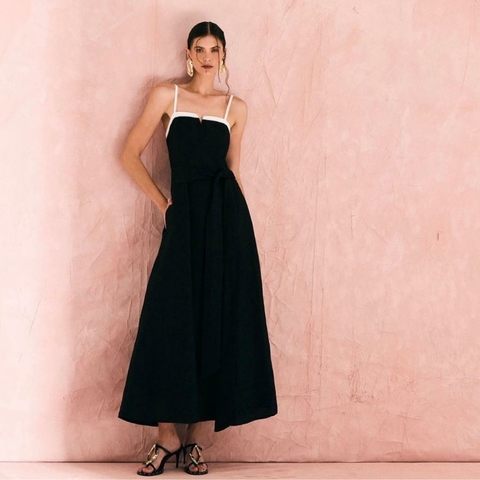 Vestido bicolor faixa Josi