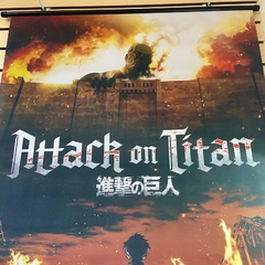 Imagen de Attack on Titan Eren vs Titan Scroll Pendon Tela 87cm
