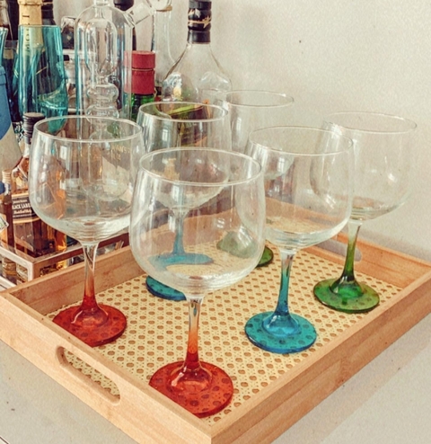 KIT 2 TAÇAS GIN DE VIDRO LARANJA DEGRADÊ 650ML - comprar online