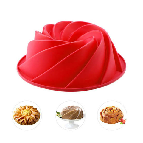 FORMA DE SILICONE VERMELHA ESPIRAL 24cm