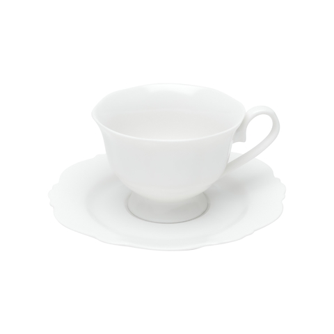 CJ 2 XICARAS CHA PORCELANA C/PIRES MALDIVAS BRANCO